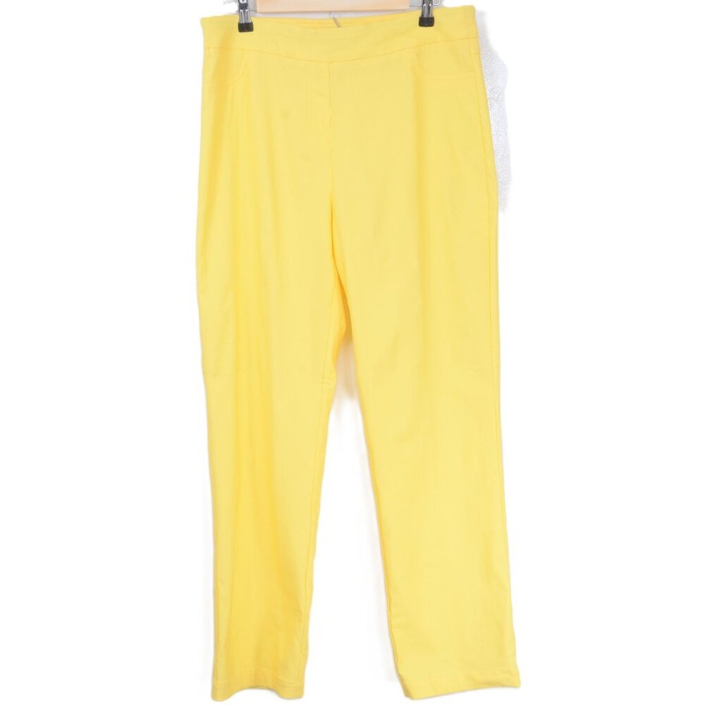 Draper's & Damon's Lemon Meringue High Rise‎ Straight Leg Pants Yellow Size LG